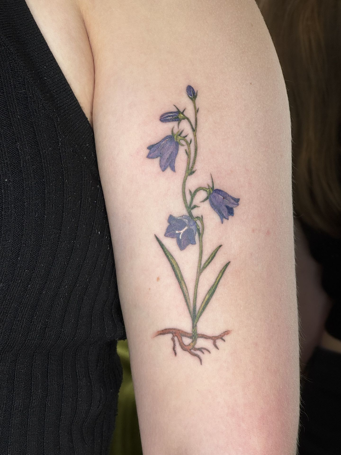 flower tattoo in colour